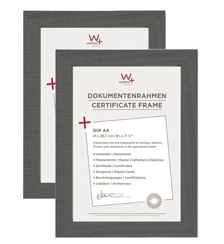 walther design Home Wooden Picture Frame, Grey, 21 x 30 cm, Pack of 2, HO130DD