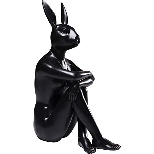 Kare Design Decorative figurine Rabbit Gillie, Black, 39x26x15 cm, Decorative object, Design, Home decor, Modern, Home design, Decoration, Home trend, Gift, Table decor, Wall decor, Living room