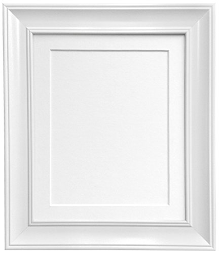 Scandi Vintage White Picture Photo frame with White Mount and Backing Board 20 x 16 for Pic Size 15 x 10 inch