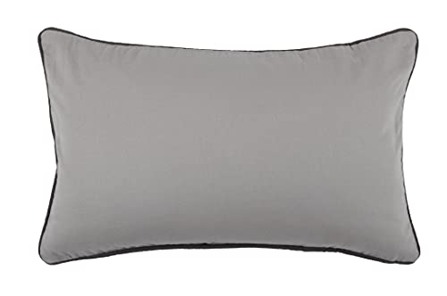 LOVELY CASA Duo Cushion 30 x 50 cm, Cotton, Mouse/Grey