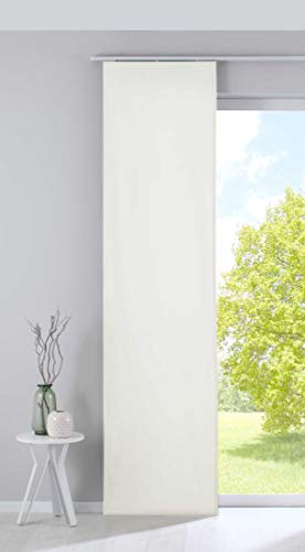 Gardinenbox Milano Blackout Panel Curtain Sliding Curtain Velvet Opaque Blackout Panel Carrier Weighted Bar 100% Polyester Cream H 245 x W 60 cm