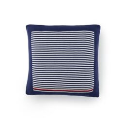 Tommy Hilfiger - Navy Blue Mesh 100% Organic Cotton Mini Stripe Plain Edge Decorative Cushion Cover Soft Modern Cushion Cover 40x40cm