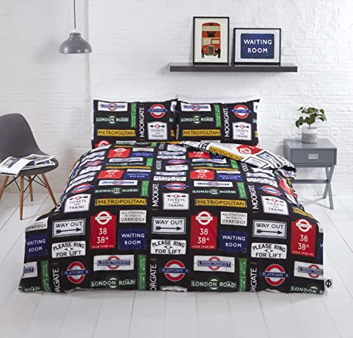 Rapport Home TFL (Transport for London) Signs Duvet Cover Set Single Bedding