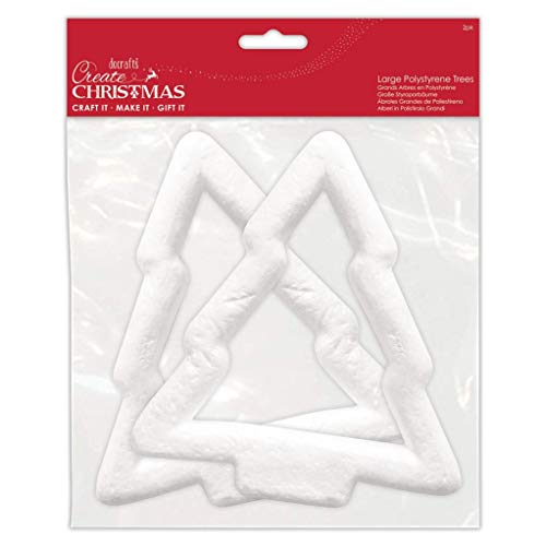 Create Christmas Make Your Own Polystyrene Large Trees, Decorations 2 Pack, For Adult And Kids Christmas Craft Decoration, DIY Art