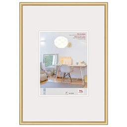 walther Design Picture frame Gold 50 x 70 cm with Art Glass, New Lifestyle Plastic frame KVX070G