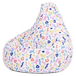 Bean Bag Bazaar Confetti Kids Bean Bag, Multicolour, Water Resistant, Gaming Chair for Kids, Beanbag for Indoor and Outdoor Use with Filling Included, Childs Chair ideal for Bedroom, Playroom, Garden