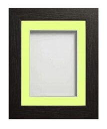 Frame Company Watson Black Picture Photo Frame fitted with Perspex, 24x18 inch with Lemon Bon Bon Mount for image size 18x12 inch
