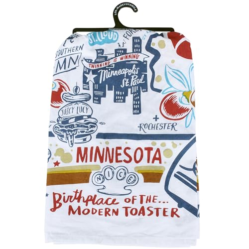 Primitives by Kathy 30533 LOL Made You Smile Dish Towel, Minnesota
