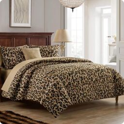 VCNY Home Soft Matching Comforter, Shams, Decorative Pillows & Pillowcases, Animal Print Bed Set, Microfiber, Brown, Queen (2025 Version)