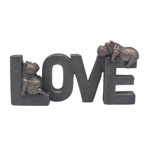 The Leonardo Collection Happy Hippo Love Home Decor Figurine - Love Inspired Theme, Detailed Craftsmanship, Freestanding Display, Keepsake Decoration, Gift Ready, Shelf D??cor