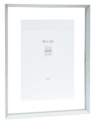 Deknudt Frames - Photo frame - between two glasses - silver rim - aluminium - for size up to 40x50 cm - S028D1 - to hang