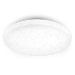 BRILONER - LED Ceiling Light with Starry Decor, LED Bathroom Ceiling Light IP44, Openwork Decor, Neutral White Light, Ø400 mm, White