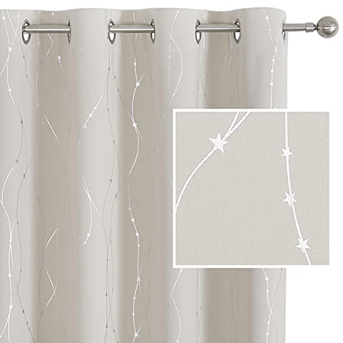 SMILE WEAVER Cream Blackout Curtains 63 Inches Long for Living Room,Room Darkening Bedroom Curtain,Soft Thick Noise Reducing Thermal Insulated Window Treatment Drapes,2 Panels