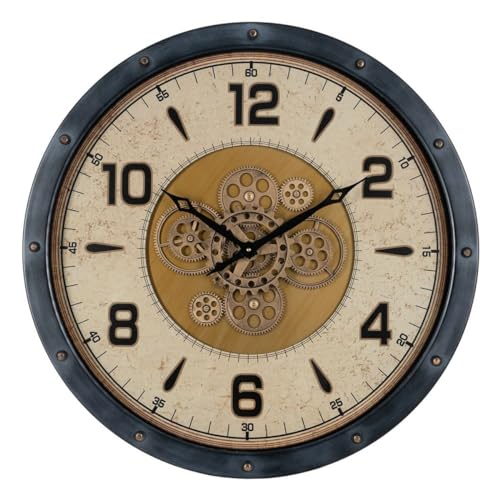 BigBuy Home Wall Clock Black Gold Glass Iron 72 x 9 x 72 cm (3 Units)