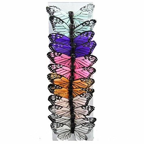 "Shinoda Design Center 3"" Pastel Faux Monarch Butterfly Set"