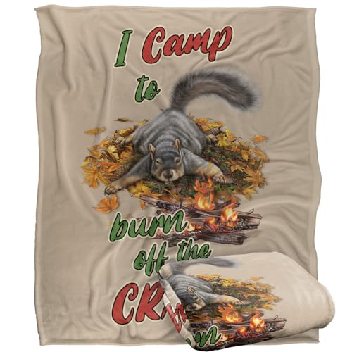 Jq Licensing - James Piazza Crazy For Camping Squirrel Silky Touch Super Soft Throw Blanket 152 X 127 Cm