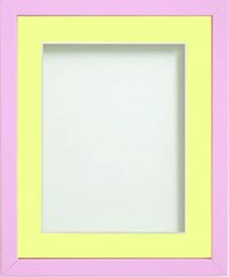 Frame Company Jellybean Range Pink Wooden 8x8 inch Picture Photo Frame with Lemon Bon Bon Mount for Image 5x5 inch * Choice of Colours & Sizes* Fitted with Perspex