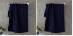 Catherine Lansfield Zero Twist 50 x 85 cm Hand Towel Navy (Pack of 2)