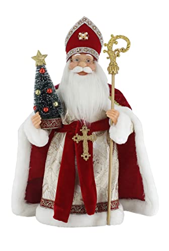 "Windy Hill Collection Netherlands Dutch Sinterklaas Saint Nicholas 16"" Inch Santa Claus Standing Figurine Decoration 163054"