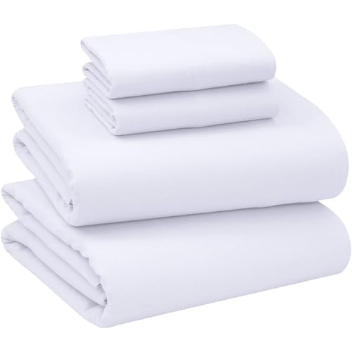 Briarwood Home 100% Cotton Flannel Sheet Set - 4 Piece Lightweight Brushed Turkish Bedding - Super Soft, Warm, Cozy, Deep Pocket & Breathable All Season Sheets & Pillow Set (King, White)