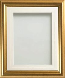 Frame Company Eldridge Gold 18x14 Frame, White V-Groove Mount for 14x10