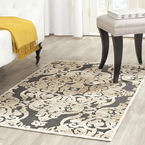 Safavieh Transitional Indoor Woven Rectangle Area Rug, Paradise Collection, PAR348, in Stone / Anthracite, 122 X 170 cm for Living Room, Bedroom or Any Indoor Space