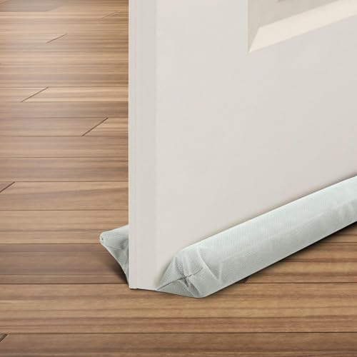CUQOO Under Door Draught Excluder – Adjustable Door Draft Stopper for Gaps Up to 3.8cm, Noise & Wind Blocker, Double-Sided Door Seal for Front & Internal Doors, Foam Draft Excluder Cushion, Grey