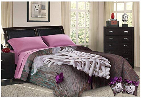 PETTI Artigiani Italiani- Duvet, Hypoallergenic Duvet, Microfiber Duvet, Cozy and Warm Duvet, Printed Duvet, 100% Made in Italy, Shabby Lilac, Bed 180 (170/180 x 190/200)