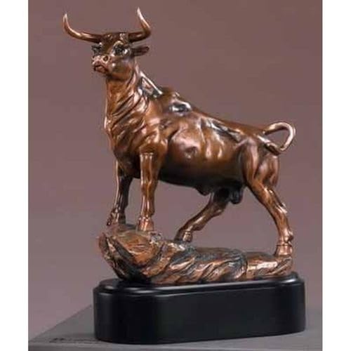 Wall Street Bull Standing Tall - Bronze Finish Statue