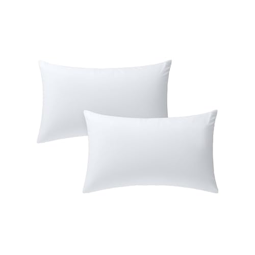 Percale Pillow Cases Standard Size - 100% Cotton Percale Pillowcases - Cool, Crisp, Breathable, Skin-Friendly Pillowcases, Envelope Closures, Z-Hem Stitch, Oeko-Tex Certified - Standard, White