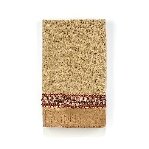 Avanti Linens Braided Medallion Collection, Cotton, Gold, Fingertip Towel