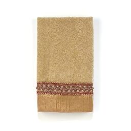 Avanti Linens Braided Medallion Collection, Cotton, Gold, Fingertip Towel