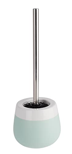 WENKO 22542100 Toilet brush Malta mint/white - toilet brush holder, Ceramic, 14 x 38.5 x 14 cm, Mint green