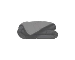 Washable duvet with fixed cover - 140x200 - Dark gray / Silver gray