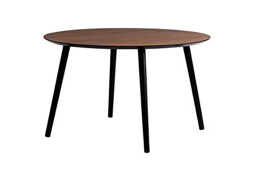 Aspect Amy Vintage Coffee Table (80 dia x 47 (H) cm),Walnut Veneer Top,Black Legs CFT45