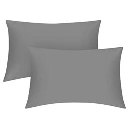 200 Thread Count Egyptian Cotton Pillow Cases- Luxury Bedding Soft Pillow Covers- Envelope Closure 50 x 75 Pillowcases 2 Pack - Grey