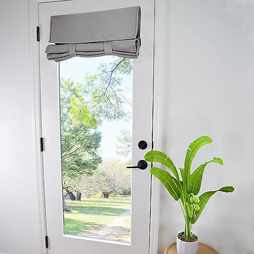 WdFour French Door Curtain - Blackout Thermal Insulated Door & Window Cover for Front/Side Doors - Noise Reducing & Energy Saving - Light Gray, 34x70 Inches, 1 Panel