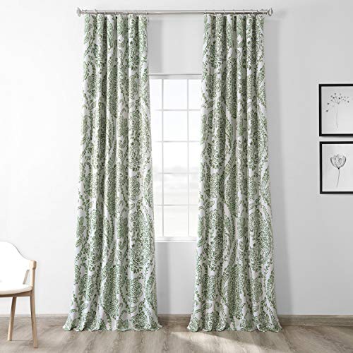 HPD Half Price Drapes Printed Room Darkening Curtain 50 X 120 (1 Panel), BOCH-KC16072B-120, Tea Time Green