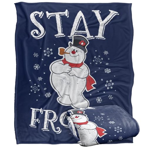 LOGOVISION Frosty The Snowman Stay Frosty Silky Touch Super Soft Throw Blanket 152 X 127 Cm