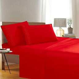 Elegant Comfort 1500 Thread Count Wrinkle & Fade Resistant Egyptian Quality 3-Piece Bed Sheet Set Ultra Soft Luxurious Set includes Flat Sheet, Fitted Sheet and 1 Pillowcase, Twin/Twin XL, Exotic Red