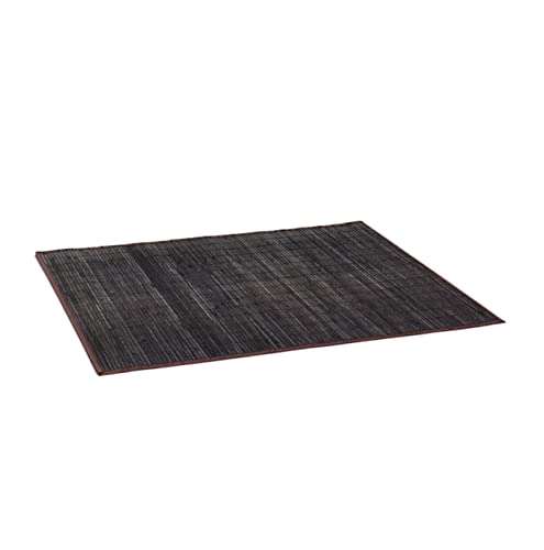 Relaxdays Bamboo Bath Mat 100 x 80 cm Bathroom Mat of Wood with Anti-Slip Underside, Perfect for use as Bathtub Mat or Shower Mat, Black