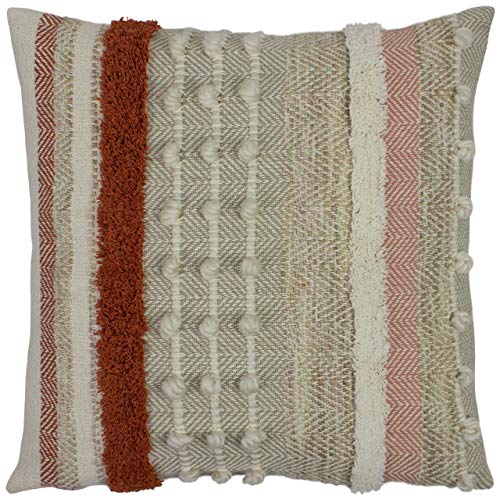 furn. Omana Polyester Filled Cushion, Cotton, Acrylic, Polyester, Terracotta