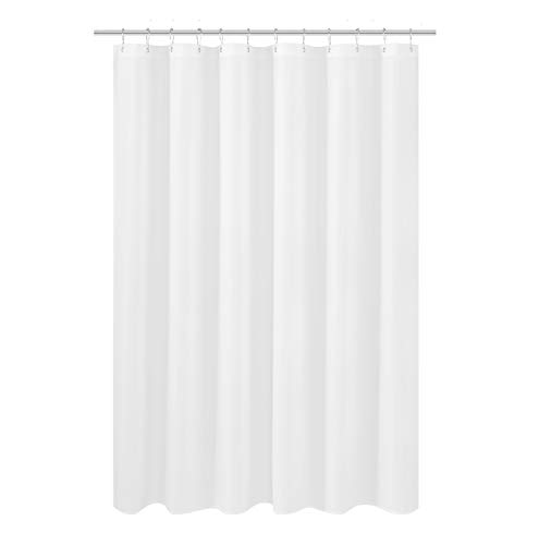 N&Y HOME Fabric Shower Curtain Liner Shorter Size 68 inches Height, Hotel Quality, Washable, White Bathroom Curtains with Grommets, 70x68