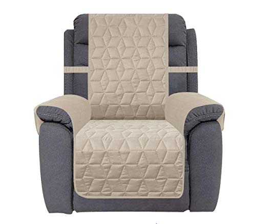 Ameritex Waterproof Nonslip Recliner Cover Christmas Decor Stay in Place, Dog Couch Recliner Cover Furniture Protector for Pets and Kids (Beige, 23'')