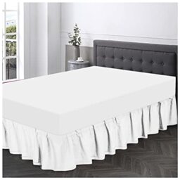 Gaveno Cavailia Super Soft Plain Dyed Diamond Valance Sheet [ Single - White ]