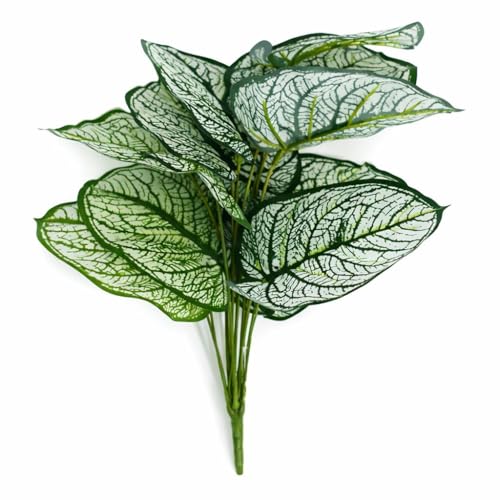 Leaf Artificial Dieffenbachia Caladium Style Stem Plant Large Faux Green Foliage Arrangement