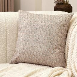 Amor Virisso Floral Pillow Cover 18x18, Cloud Cream, Neutral, Farmhouse, Glam, Living Room, Bedroom, 1PC, 45 x 45 cm