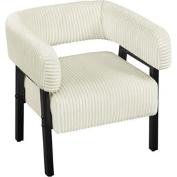 Yaheetech Corduroy Tub Chair with Pocket Coiled Seat, Beige/Set of 1