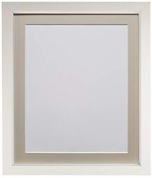 FRAMES BY POST Rio Picture Photo Frame, MDF Wood, White with Light Grey Mount, 10 x 10 Inch Image Size 8 x 8 Inch Plastic Glass