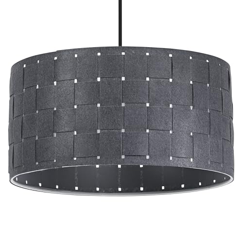 OSRAM Gray Decor Felt Weaving Felt and Metal Pendant luminaire, E27, 380 mm Diameter, Warm Lighting Effects Due to Woven lampshade, Sustainable Due to Replaceable Light Source, Simple Installation